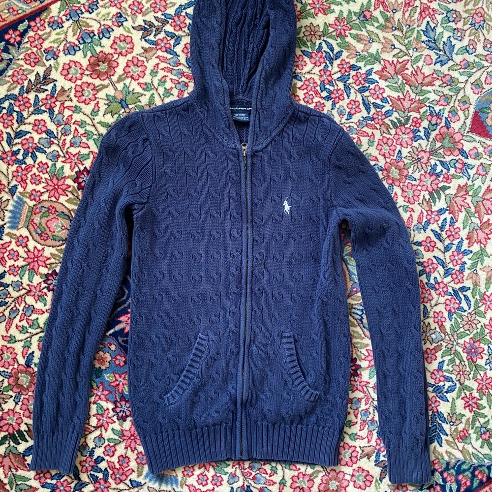 Ralph Lauren sport polo cable knit hoodie sweater